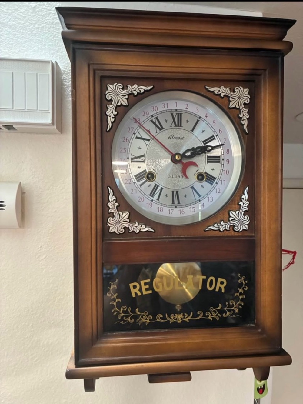 VintageAlaron Regulator Wall Clock in Warm Brown